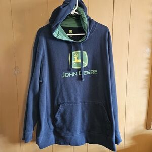John Deere Black Hoodie with Green Logo